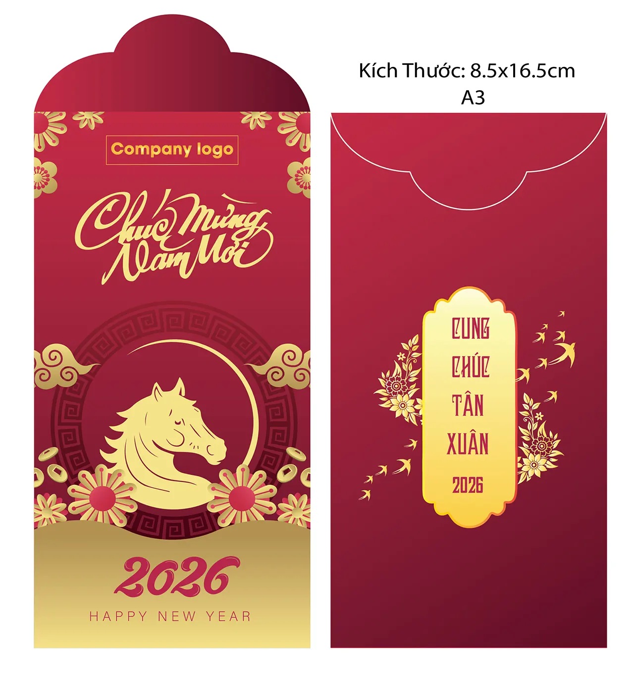 Bao lì xì in logo thương hiệu cho doanh nghiệp