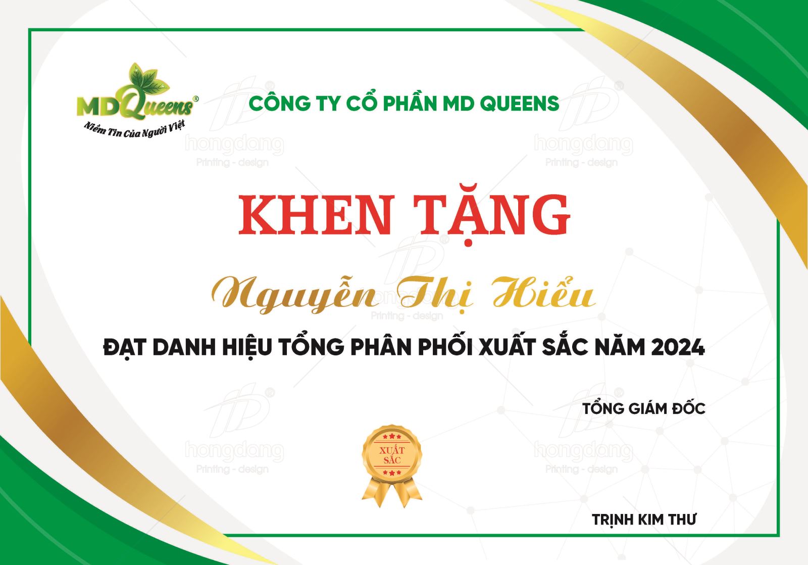 mẫu giấy khen doanh nghiệp