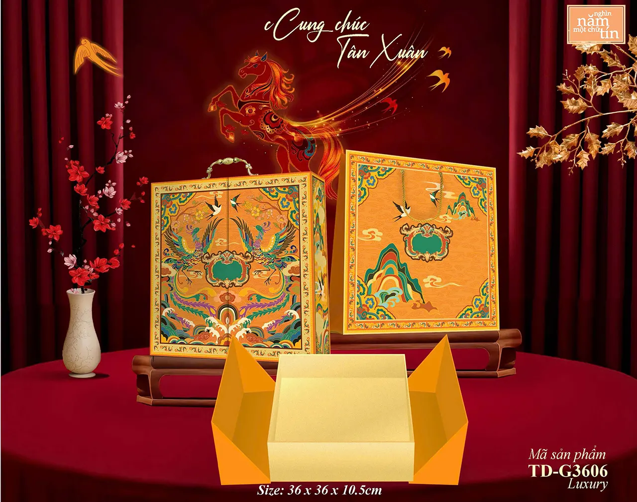 Sản xuất vỏ hộp quà Tết số lượng lớn 2026