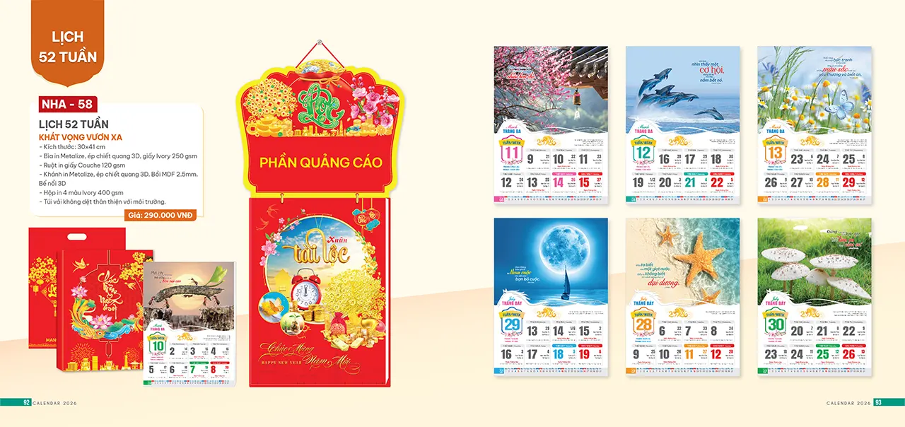 phôi lịch 52 tuần đẹp sang trọng