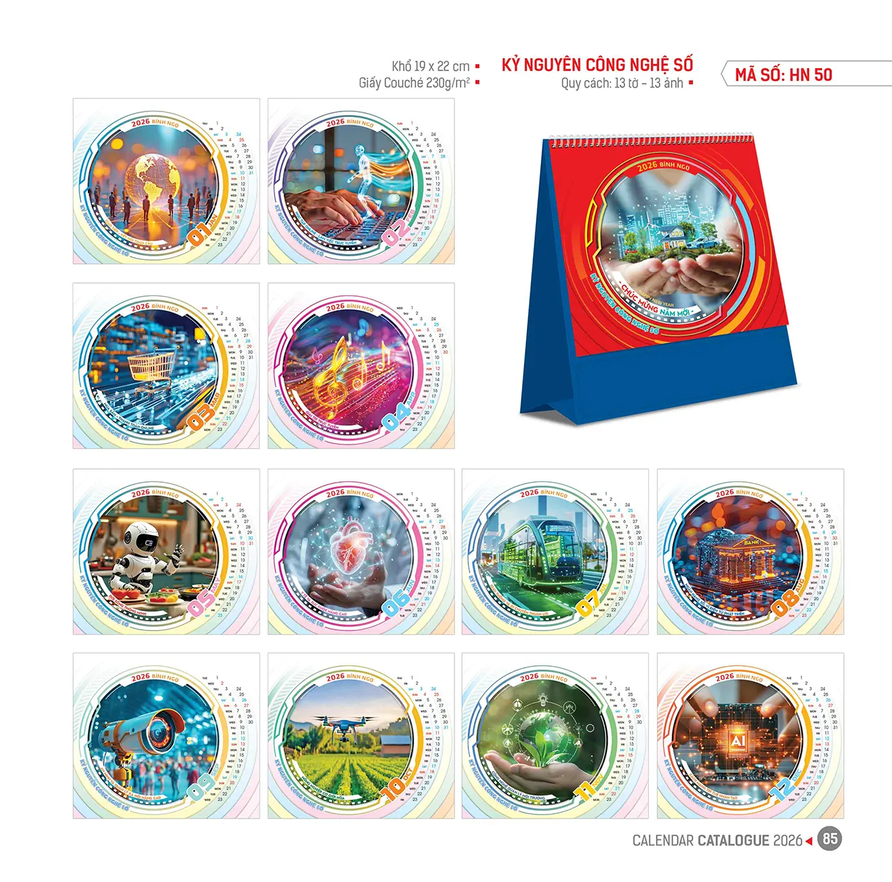 Lịch để bàn mã HN thiết kế tinh tế