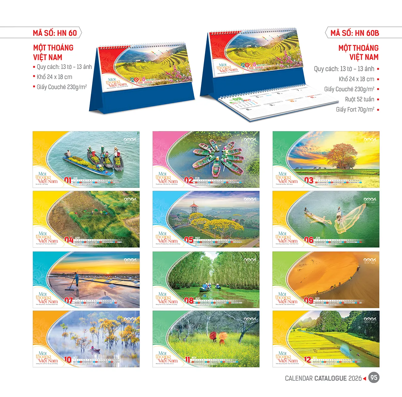 Lịch để bàn 2026 sang trọng tặng đối tác