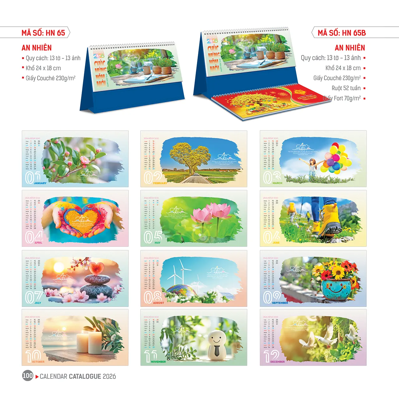 In lịch để bàn 2026 mã HN số lượng lớn