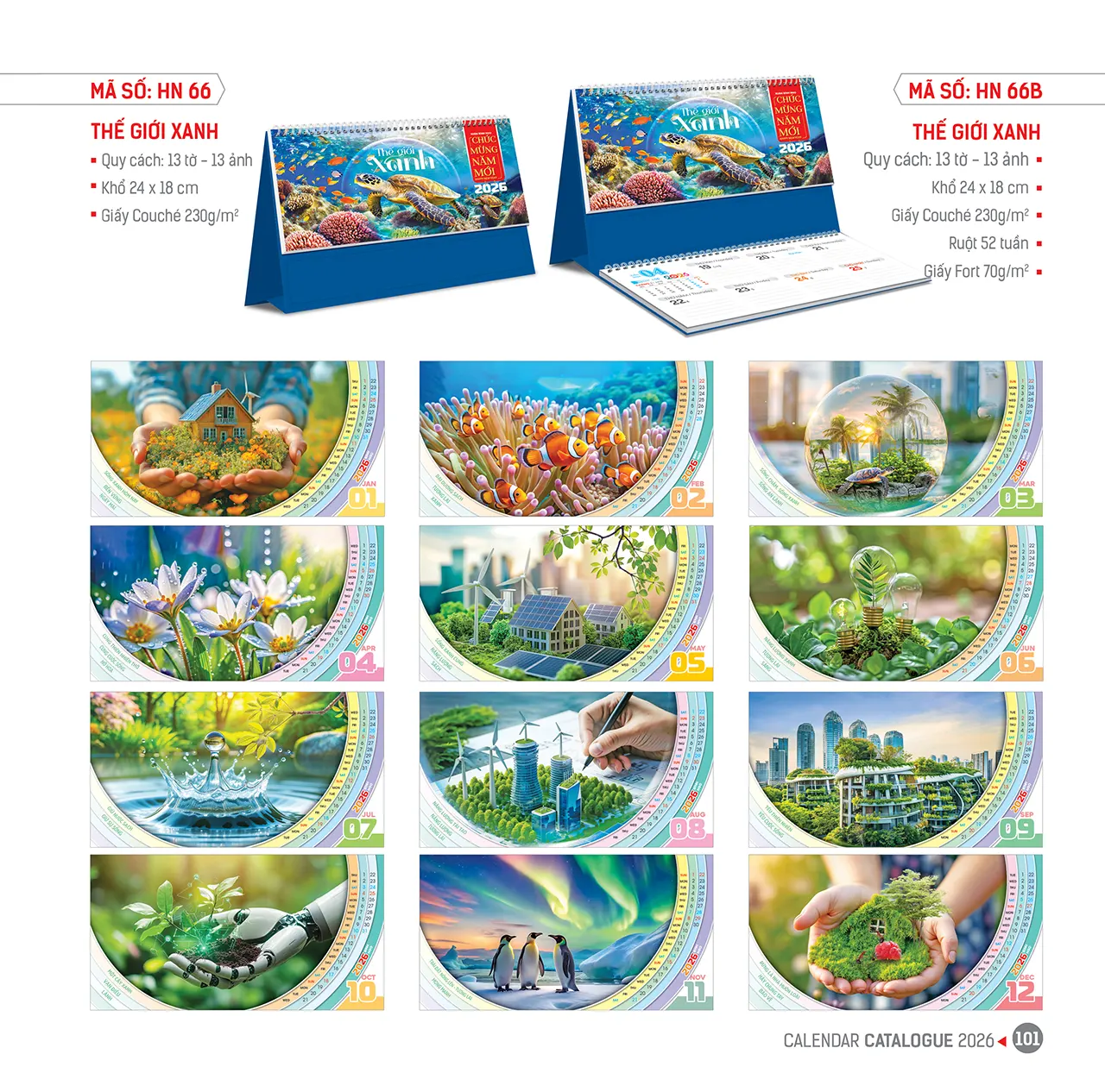 Lịch để bàn 2026 mã HN cho công ty và doanh nghiệp