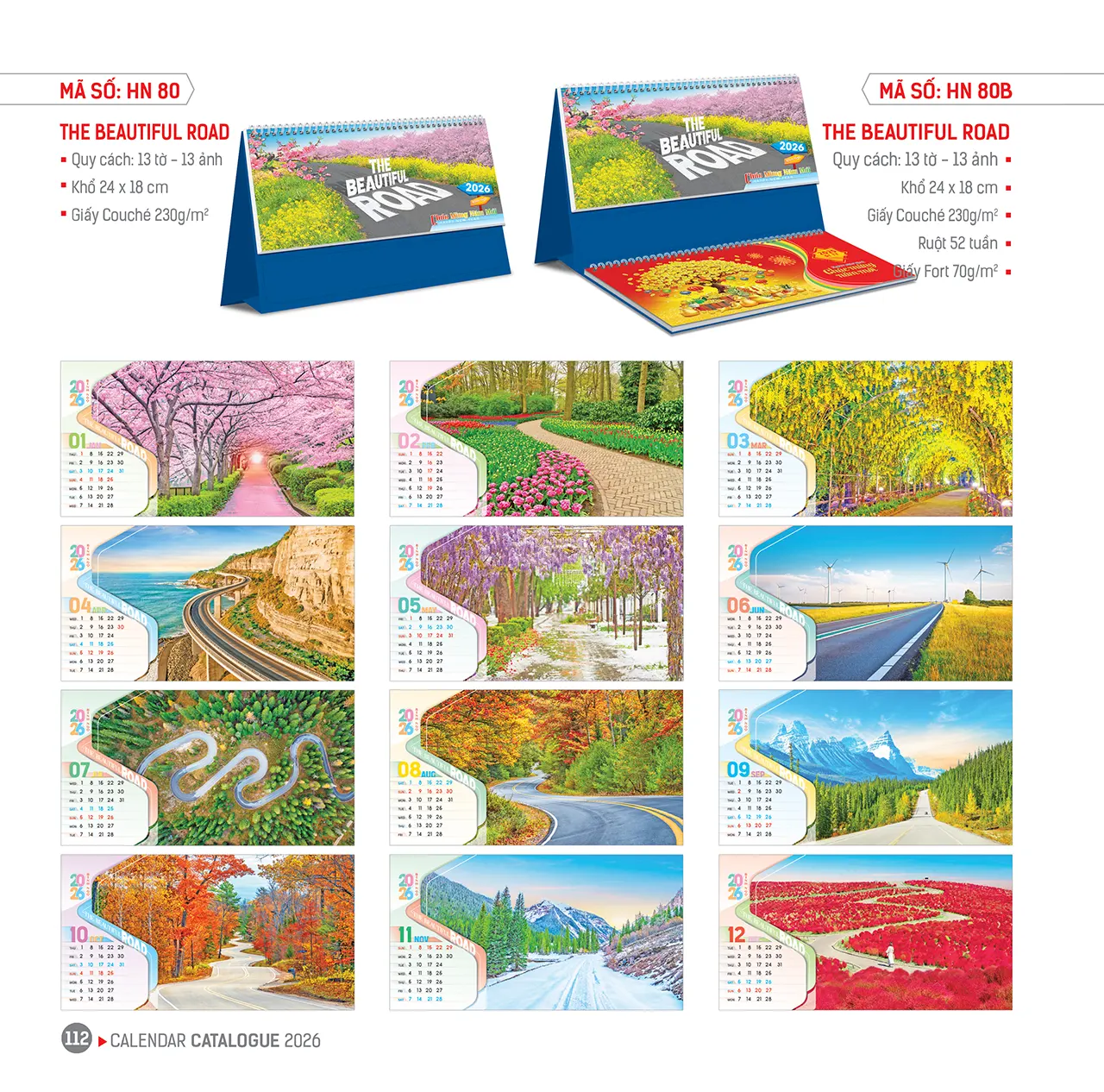 Lịch để bàn 2026 mã HN chủ đề thành công thịnh vượng