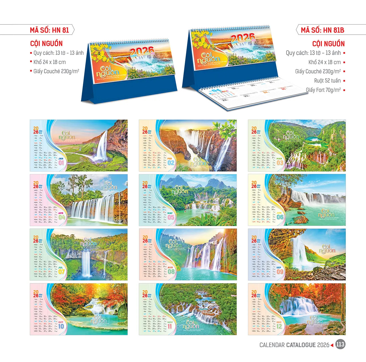 Lịch để bàn 2026 mã HN in tại Hà Nội