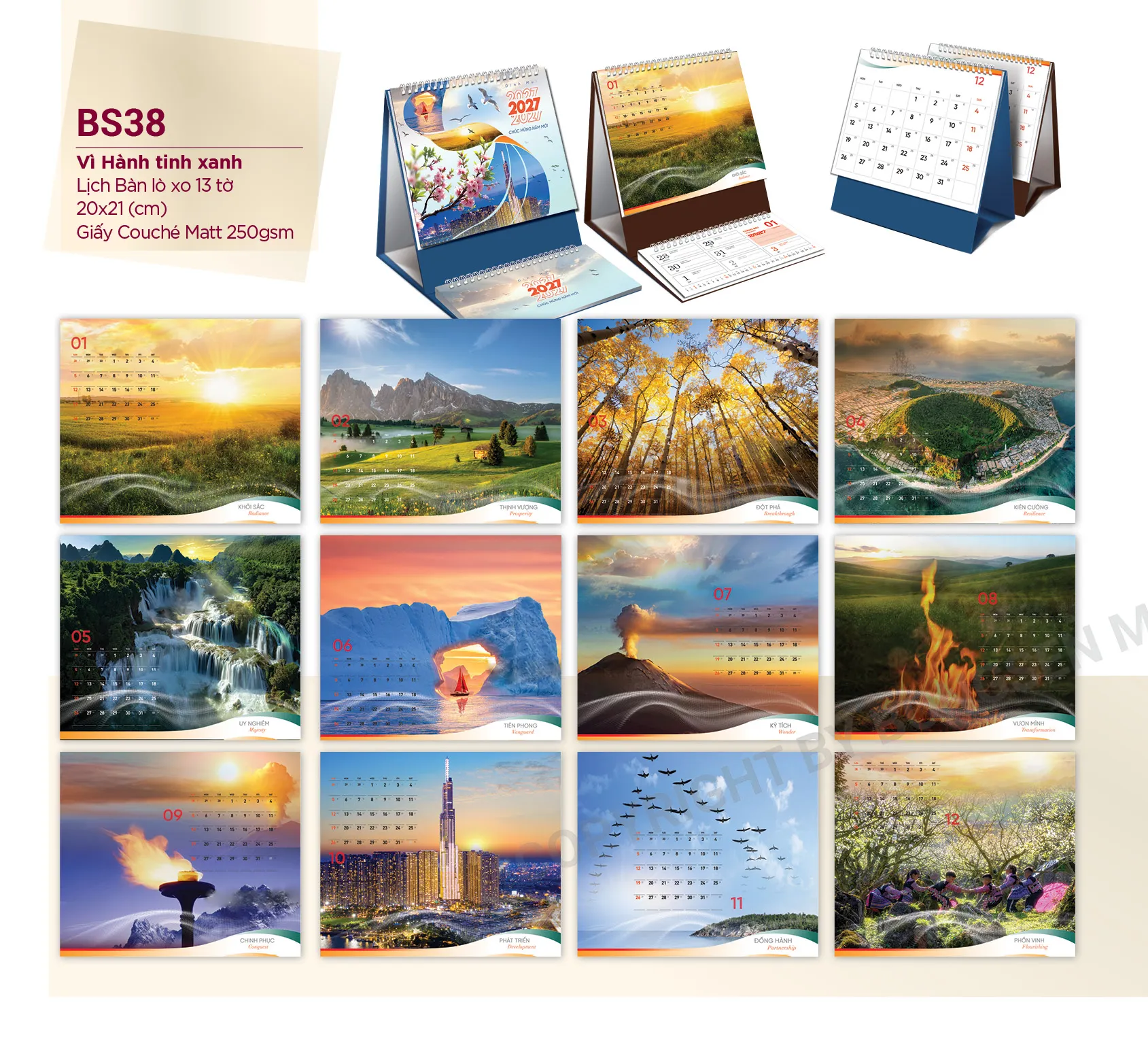 Lịch bàn phôi sẵn Đinh Mùi 2027