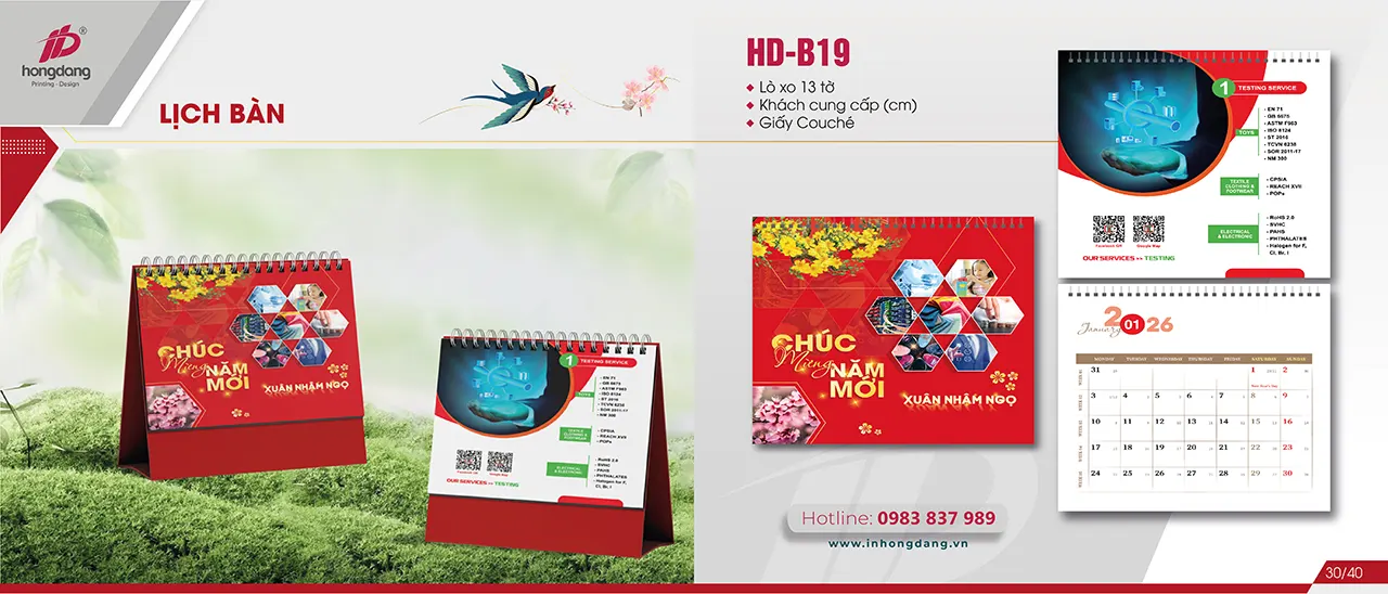 lịch để bàn 2026 thiết kế độc quyền
