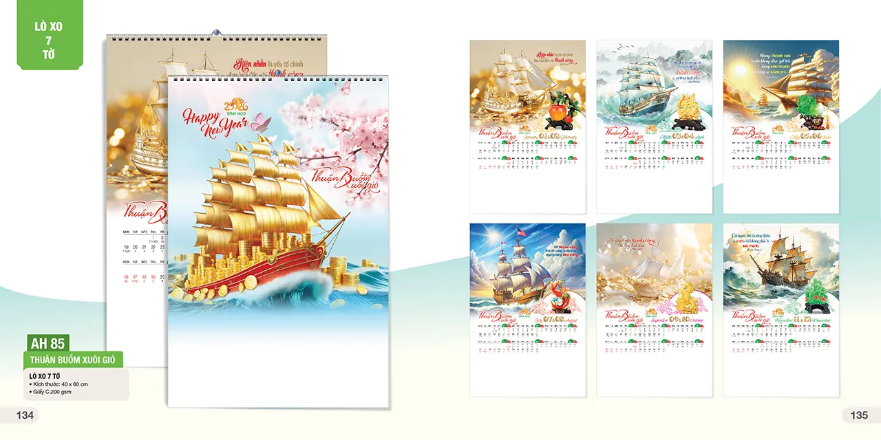 In lịch lò xo phong cảnh nghệ thuật giá rẻ