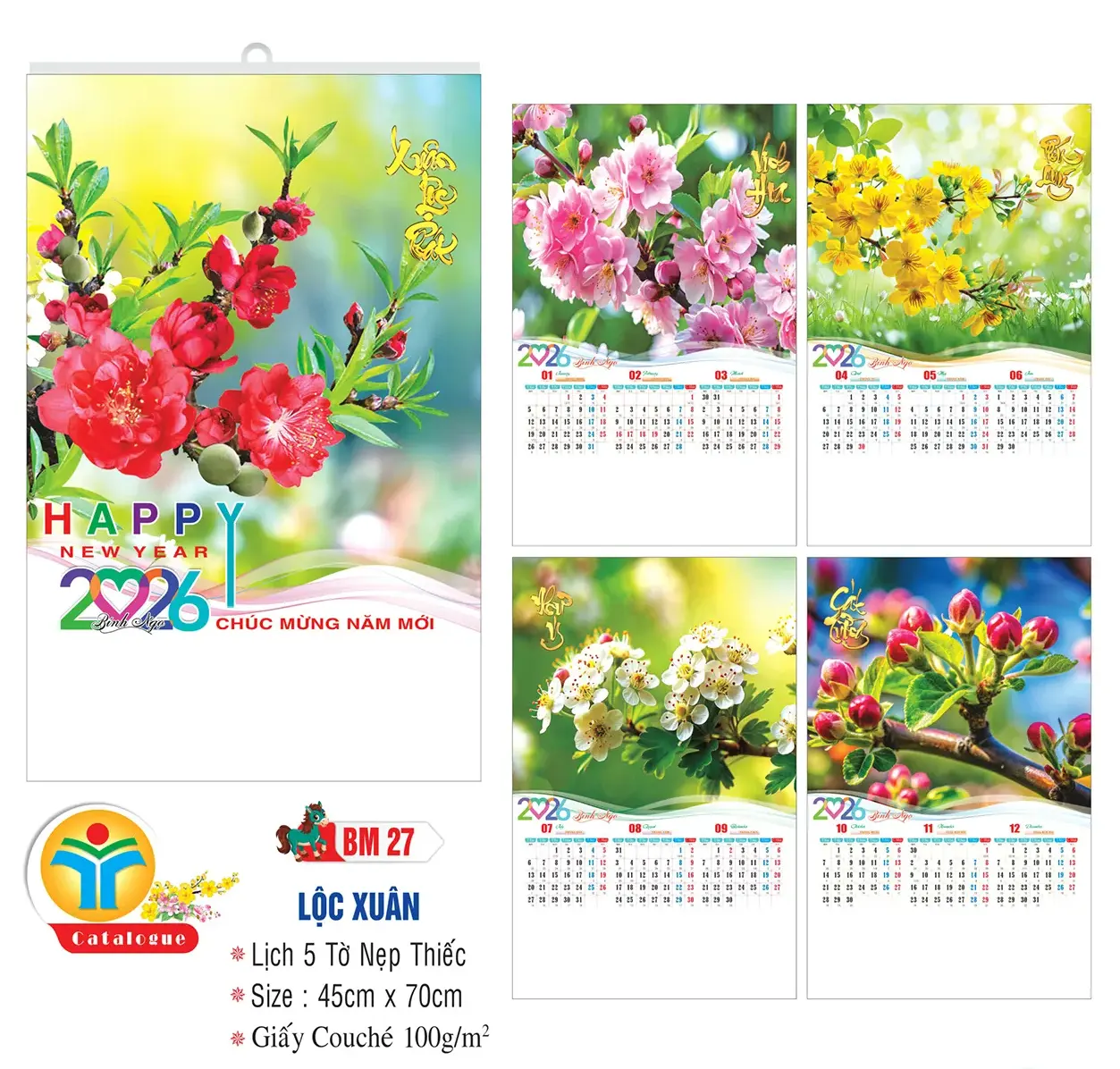 Mẫu lịch nẹp thiếc đẹp, thiết kế theo yêu cầu