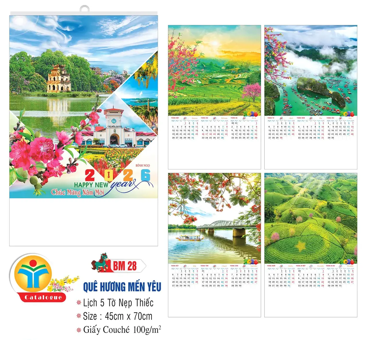 Xưởng in lịch nẹp thiếc số lượng ít giá rẻ