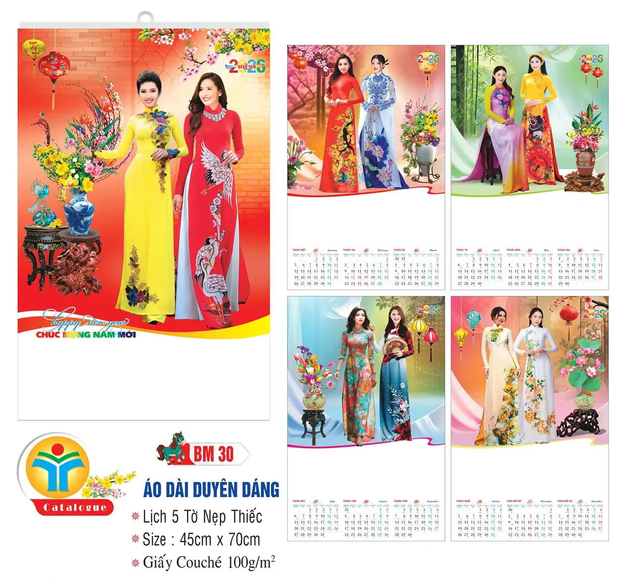 Mẫu lịch nẹp thiếc độc quyền cho doanh nghiệp