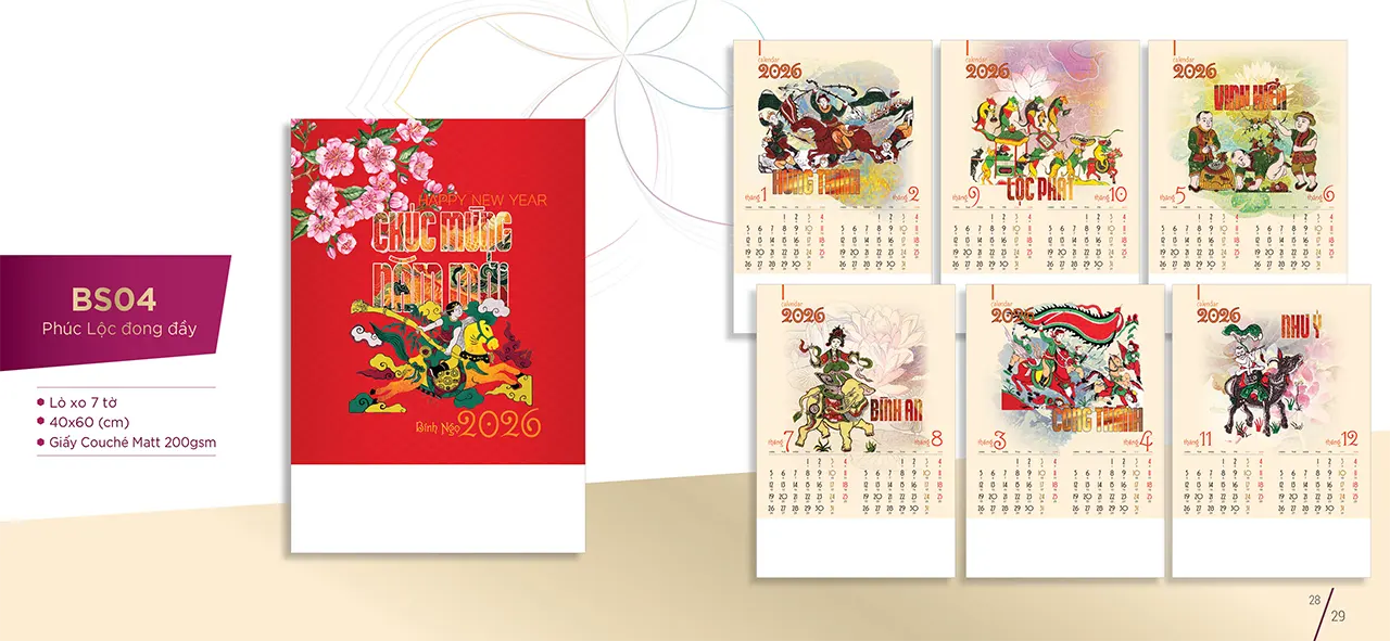 mẫu lịch lò xo giá rẻ 2026