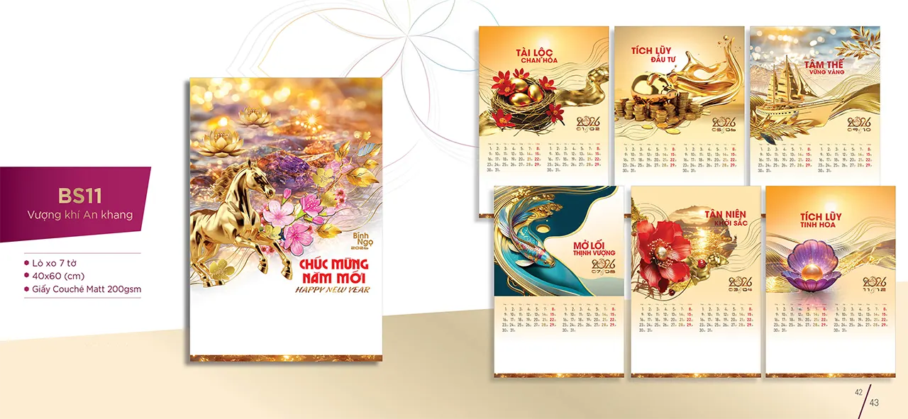 In lịch lò xo quảng cáo thương hiệu giá tốt