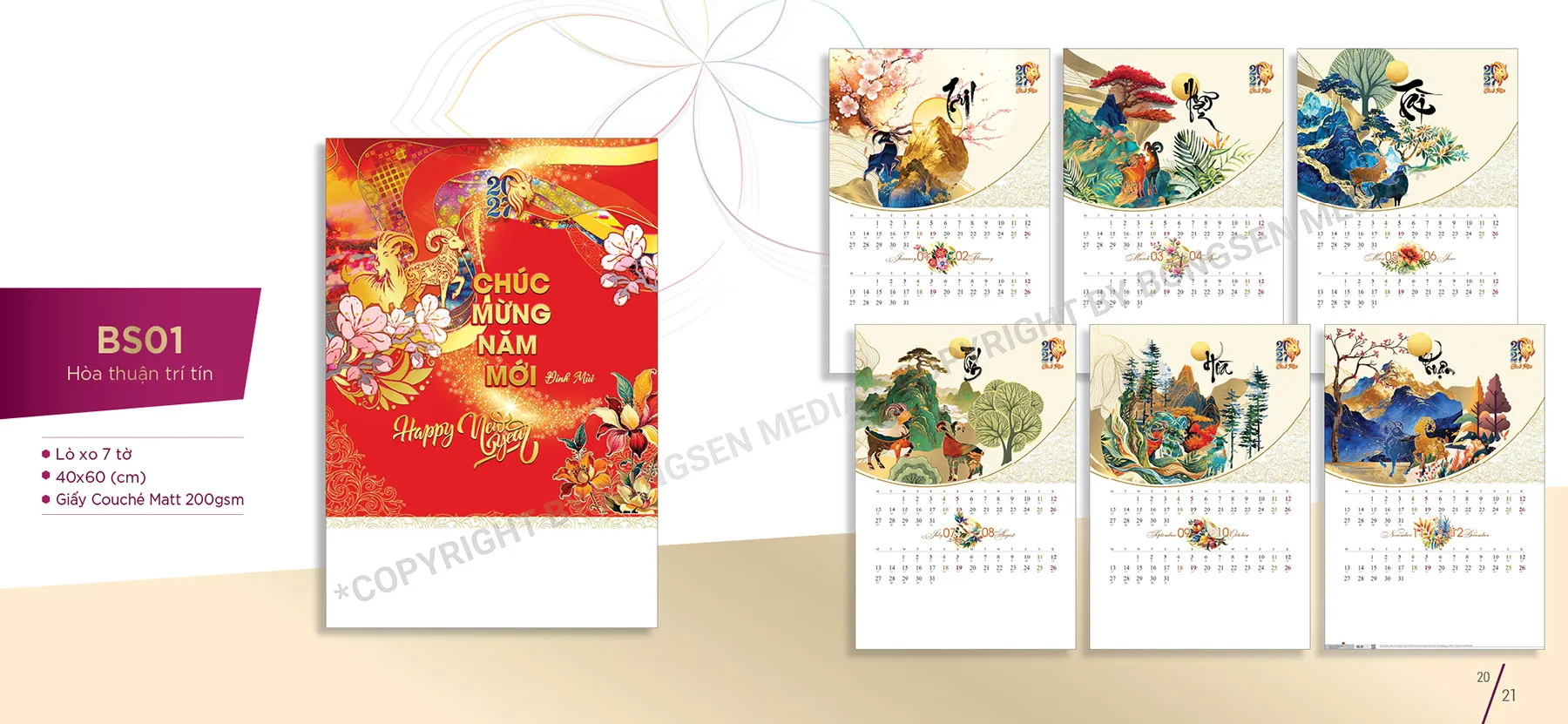 In lịch lò xo treo tường giá rẻ chất lượng cao