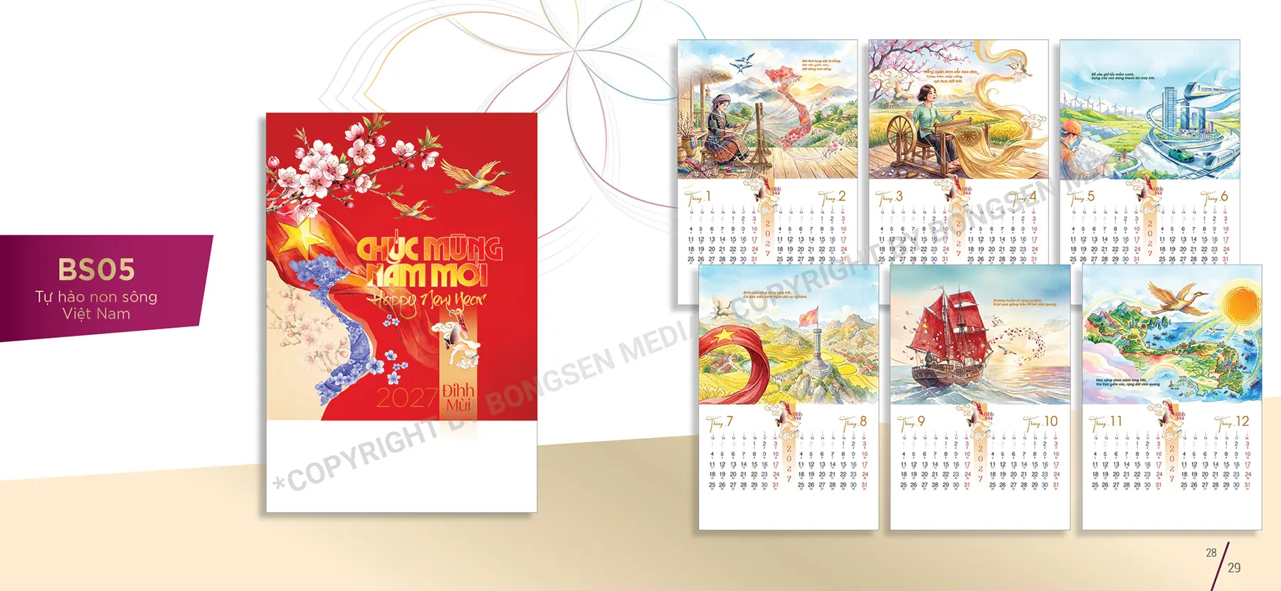 In lịch lò xo khổ lớn giá rẻ, giao hàng nhanh