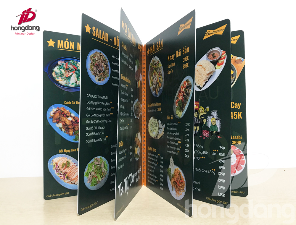 mẫu menu nhựa pvc đẹp