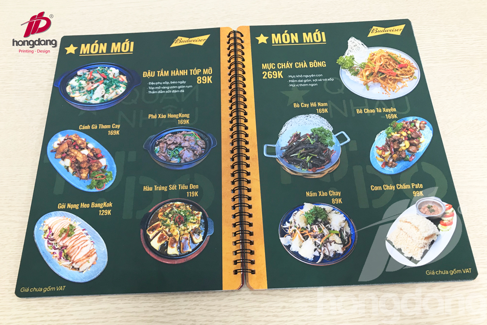 mẫu menu quán nhậu tự do